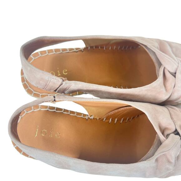 JOIE Kaili Leather Jute Wedge Platform Espadrille Wedge Blush Pink Size 40 - Picture 2 of 6